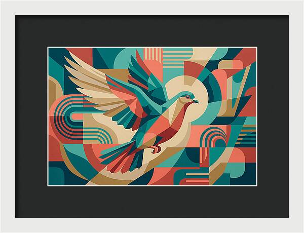 Dove In Abstract Flight