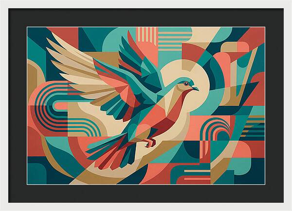 Dove In Abstract Flight