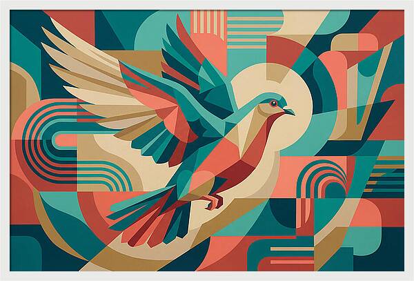 Dove In Abstract Flight