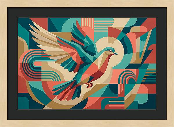 Dove In Abstract Flight