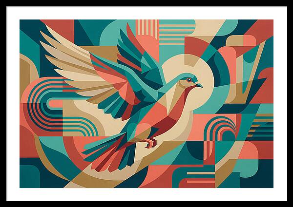 Dove In Abstract Flight