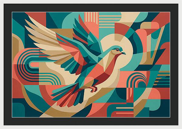 Dove In Abstract Flight