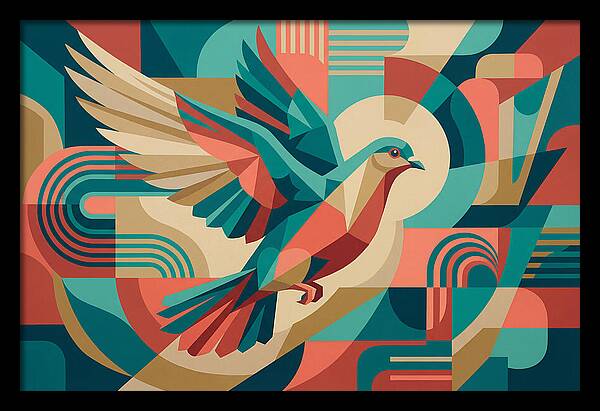 Dove In Abstract Flight