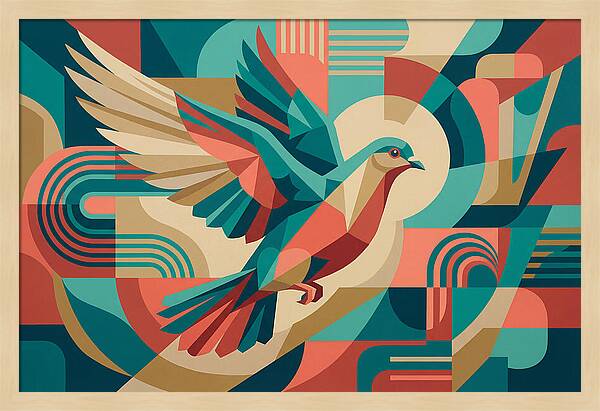 Dove In Abstract Flight