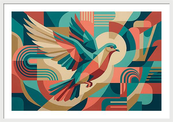 Dove In Abstract Flight
