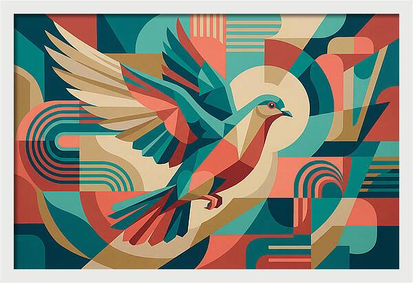Dove In Abstract Flight
