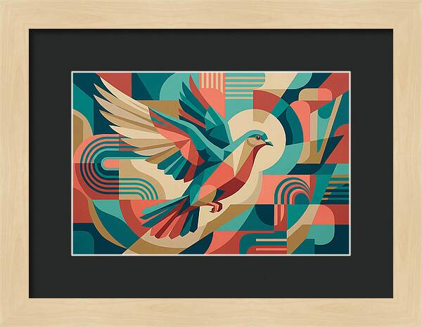 Dove In Abstract Flight