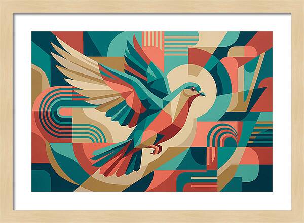 Dove In Abstract Flight