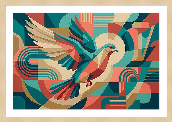 Dove In Abstract Flight