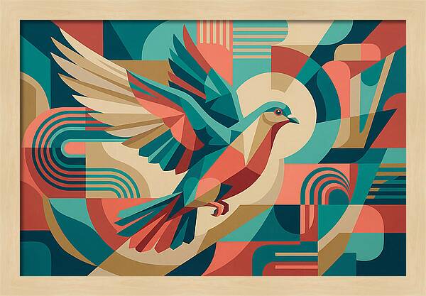Dove In Abstract Flight