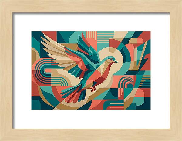 Dove In Abstract Flight