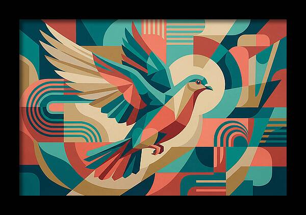 Dove In Abstract Flight