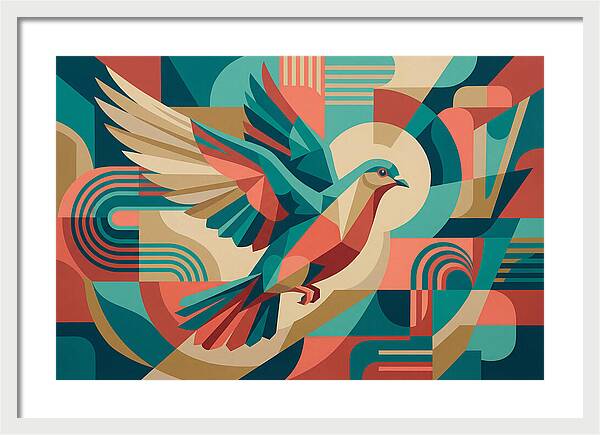 Dove In Abstract Flight
