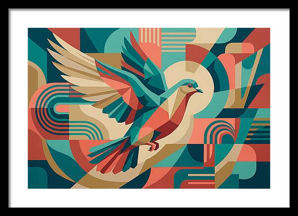 Dove In Abstract Flight