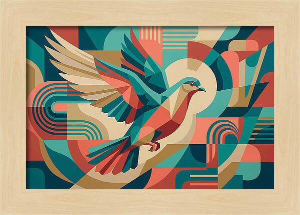Dove In Abstract Flight