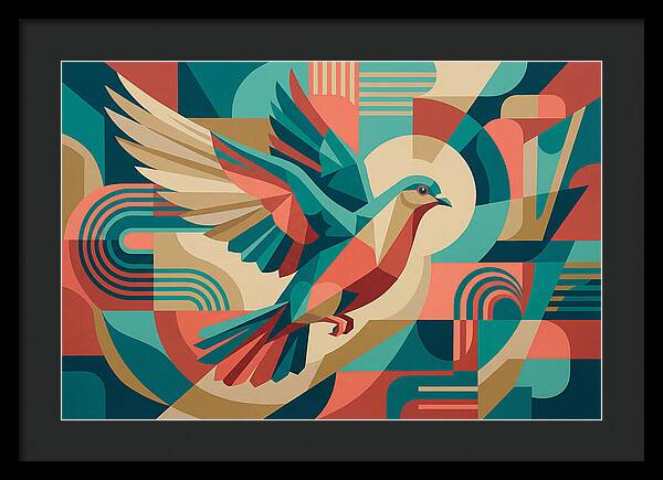 Dove In Abstract Flight