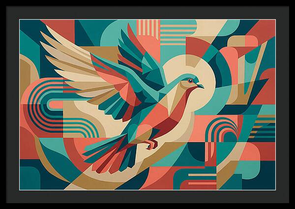 Dove In Abstract Flight