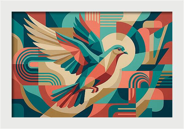 Dove In Abstract Flight
