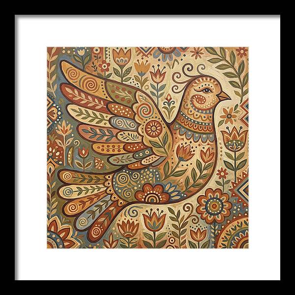Dove In Folk Art Style