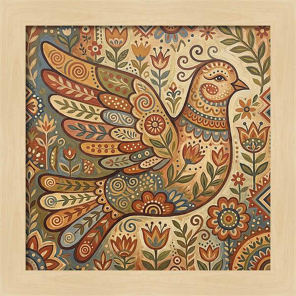 Dove In Folk Art Style