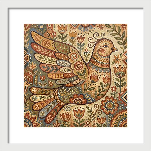 Dove In Folk Art Style