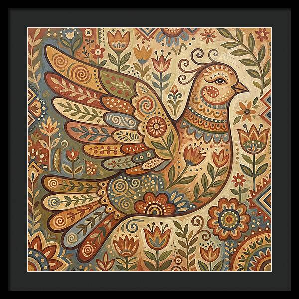Dove In Folk Art Style