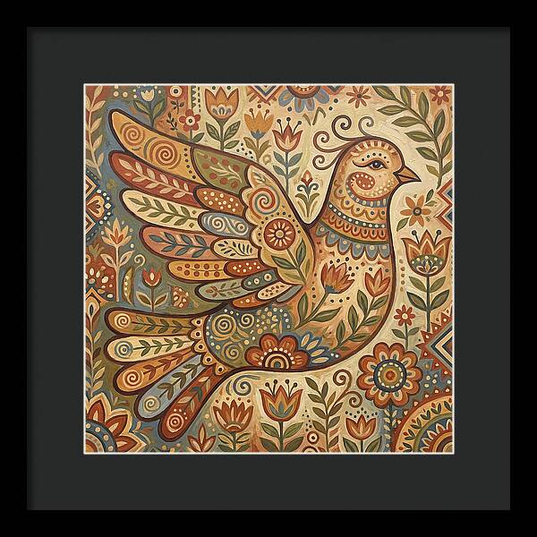 Dove In Folk Art Style