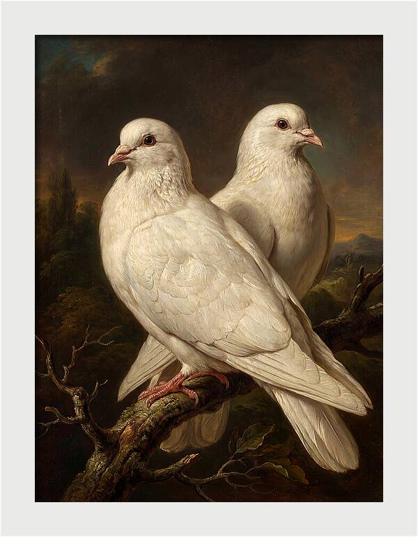 Doves Perched In Harmony