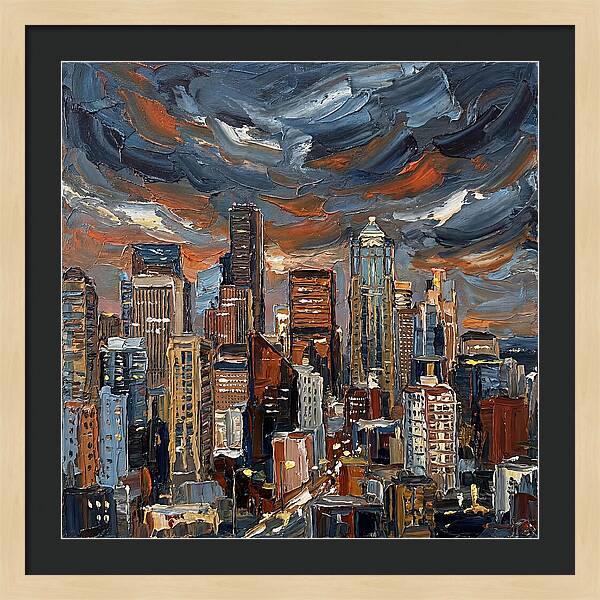 Downtown Skyline At Dusk