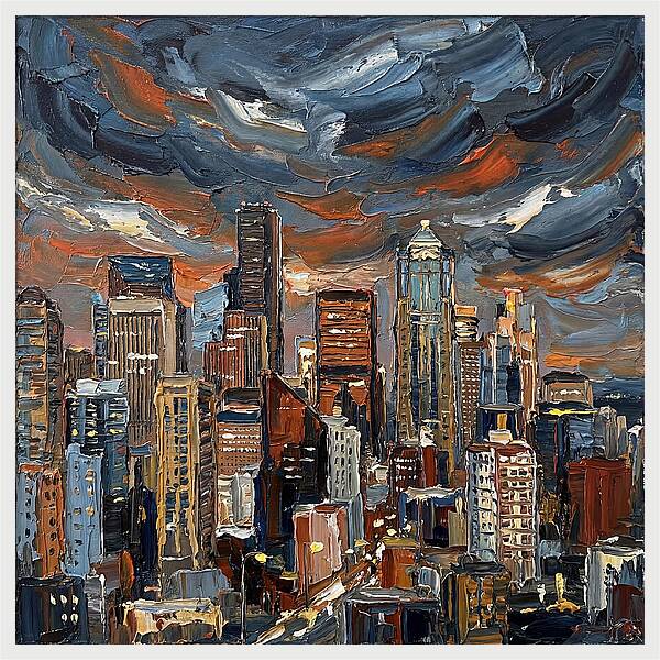 Downtown Skyline At Dusk
