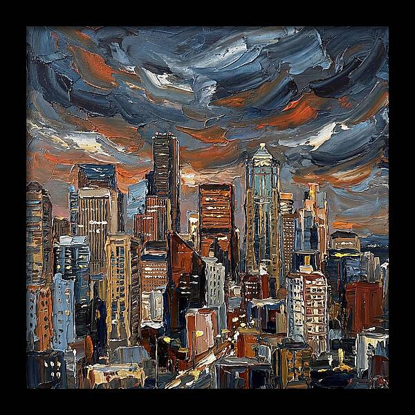 Downtown Skyline At Dusk