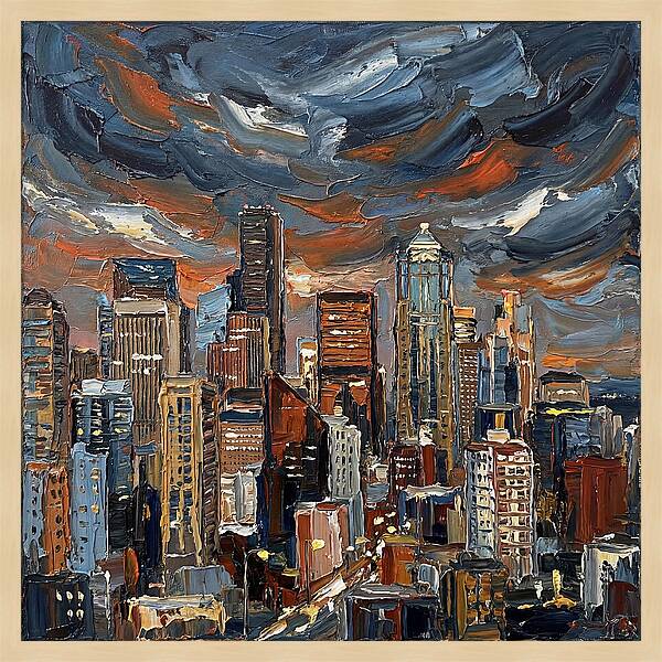 Downtown Skyline At Dusk