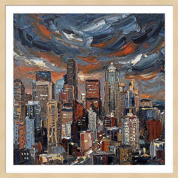 Downtown Skyline At Dusk
