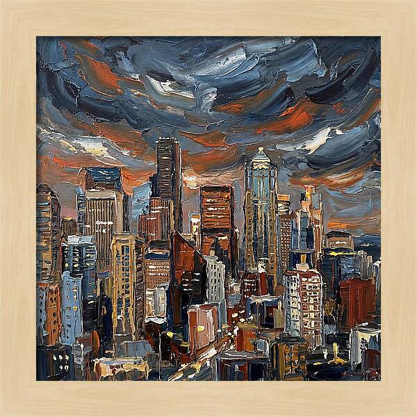 Downtown Skyline At Dusk