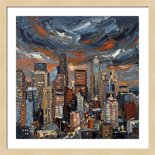 Downtown Skyline At Dusk