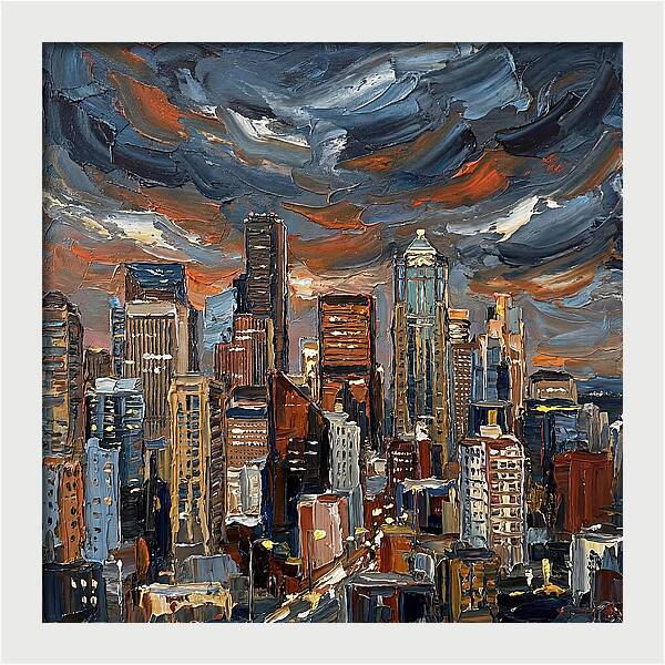 Downtown Skyline At Dusk
