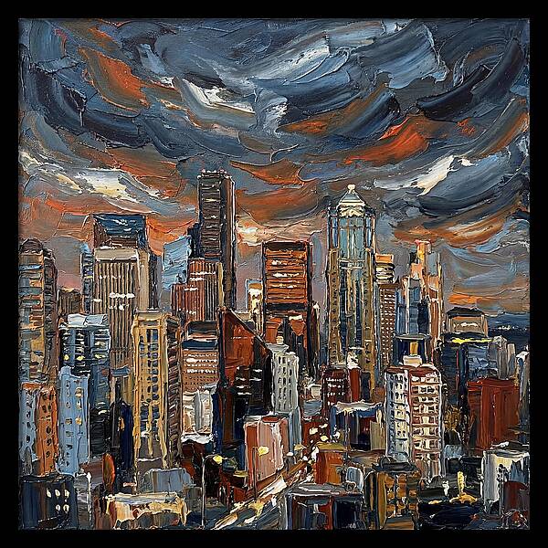 Downtown Skyline At Dusk
