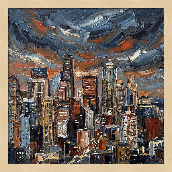 Downtown Skyline At Dusk