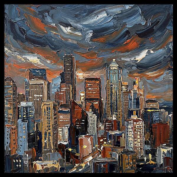 Downtown Skyline At Dusk
