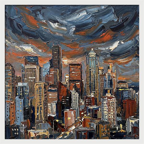 Downtown Skyline At Dusk
