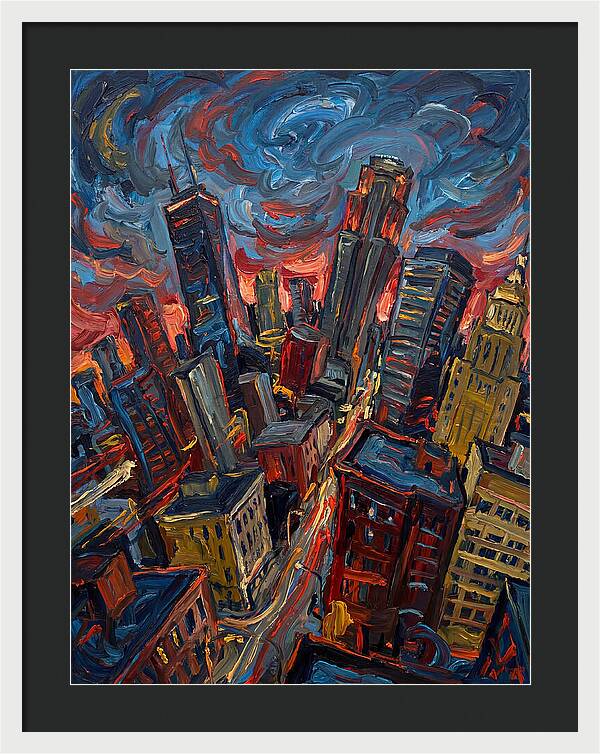 Downtown Skyline In Vibrant Hues