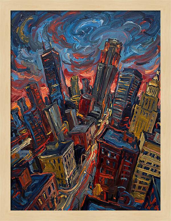 Downtown Skyline In Vibrant Hues