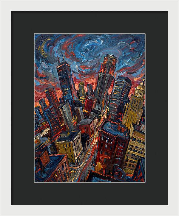 Downtown Skyline In Vibrant Hues