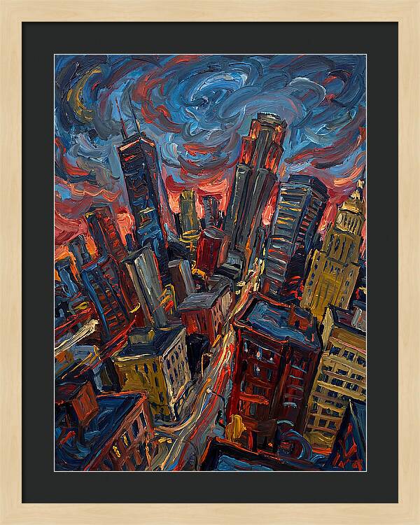 Downtown Skyline In Vibrant Hues