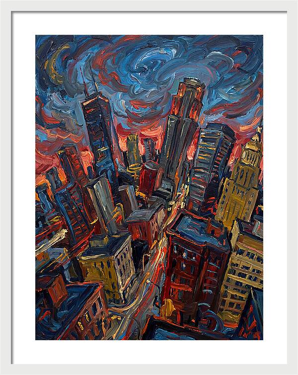 Downtown Skyline In Vibrant Hues