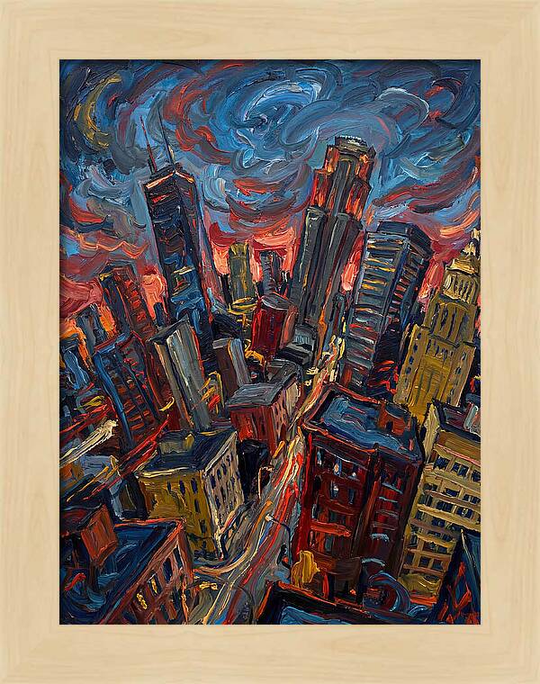 Downtown Skyline In Vibrant Hues