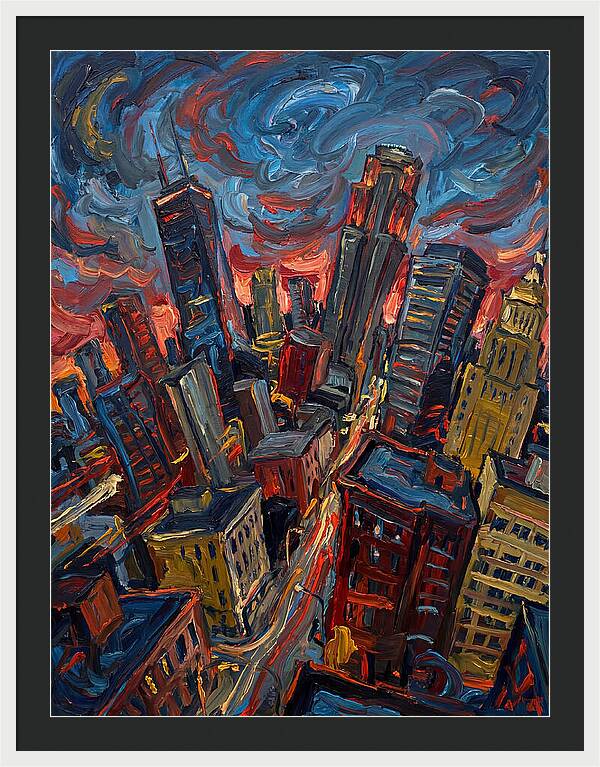 Downtown Skyline In Vibrant Hues