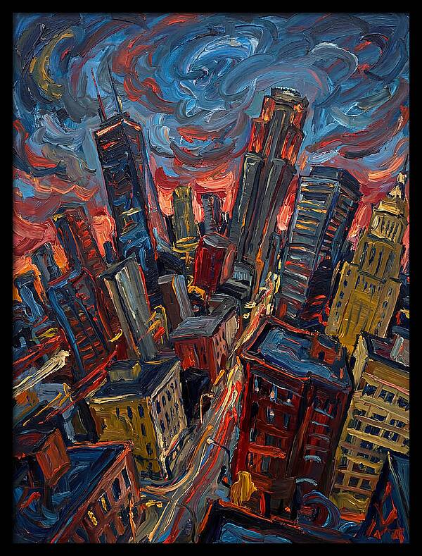 Downtown Skyline In Vibrant Hues