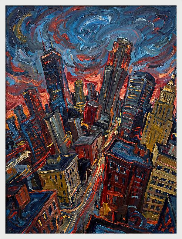 Downtown Skyline In Vibrant Hues