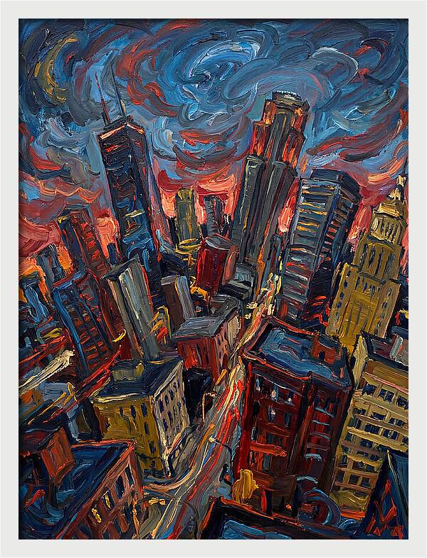 Downtown Skyline In Vibrant Hues